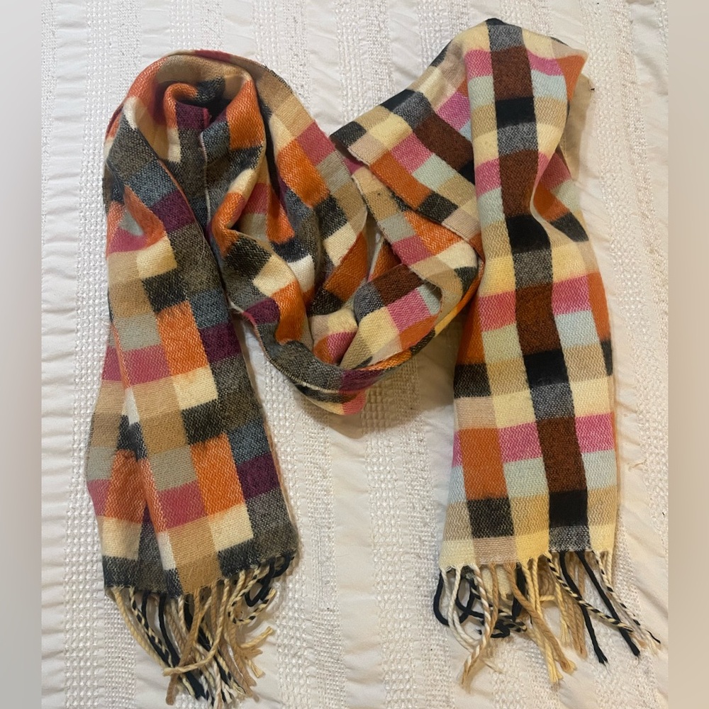 Fall Scarf with Orange Accents — Cozy Multi-Color Wrap